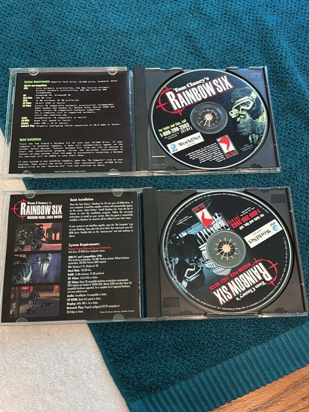 VINTAGE Two Disc- Rainbow Six and Rainbow Six: Mission Pack - Eagle Watch CD-ROM
